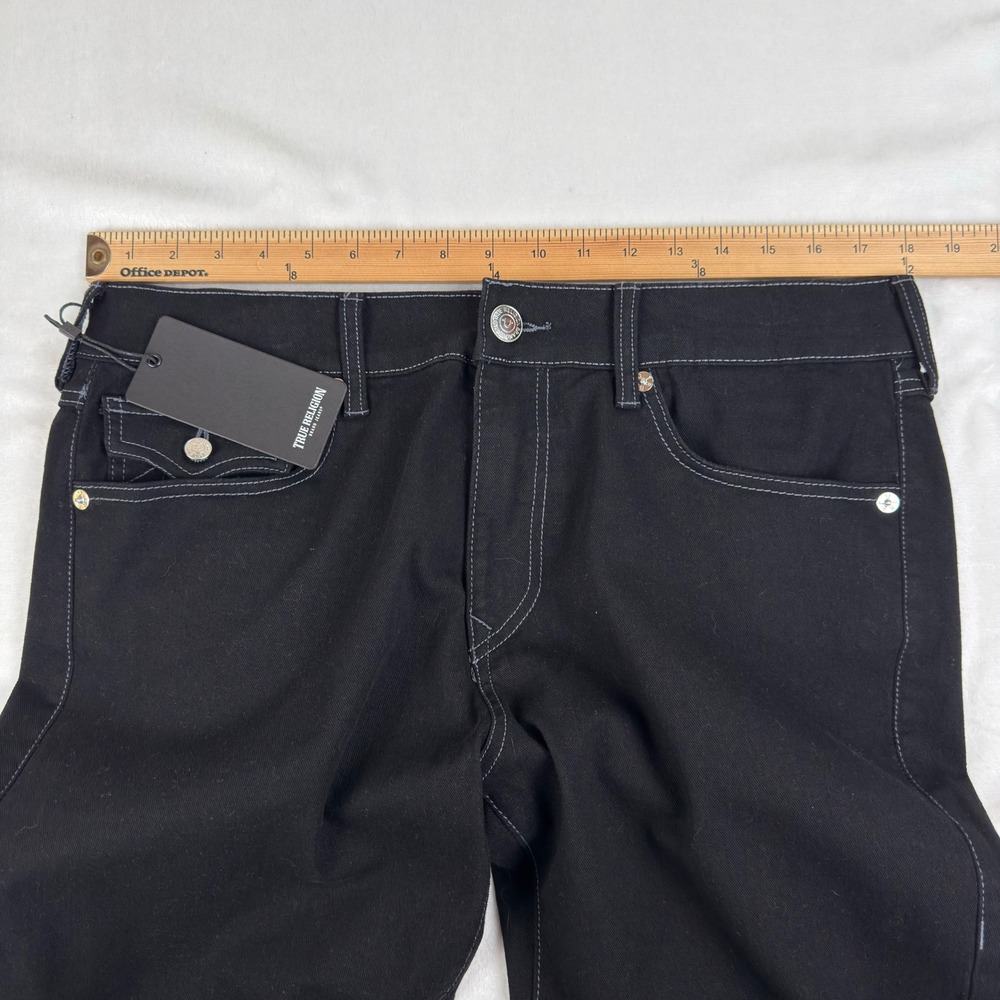 True Religion Ricky Flap SN Black Jeans Mens 34x30 (Fit 36x29) Straight Leg NEW - Picture 5 of 10